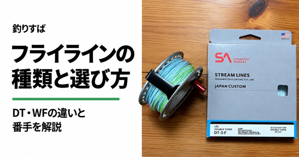 フライラインの種類と選び方を解説する釣りすば記事のアイキャッチ画像