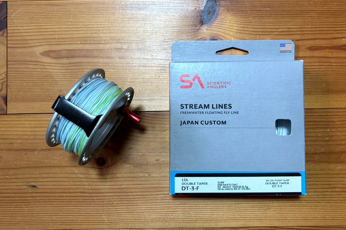 渓流で使用しているScientific Anglers LDL DT3Fとリールの実物写真